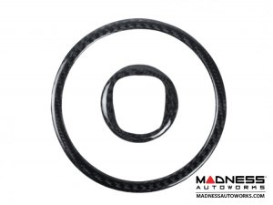 FIAT 500 Steering Wheel Center Trim - 2 piece Center Trim - Carbon Fiber